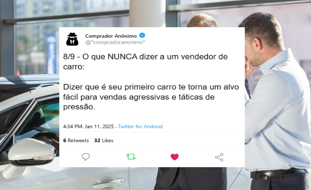 9 frases que voce JAMAIS deve dizer ao comprar um carro